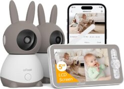 ieGeek Babyphone 2K mit 5" Bildschirm + 2 Kameras PTZ 360°