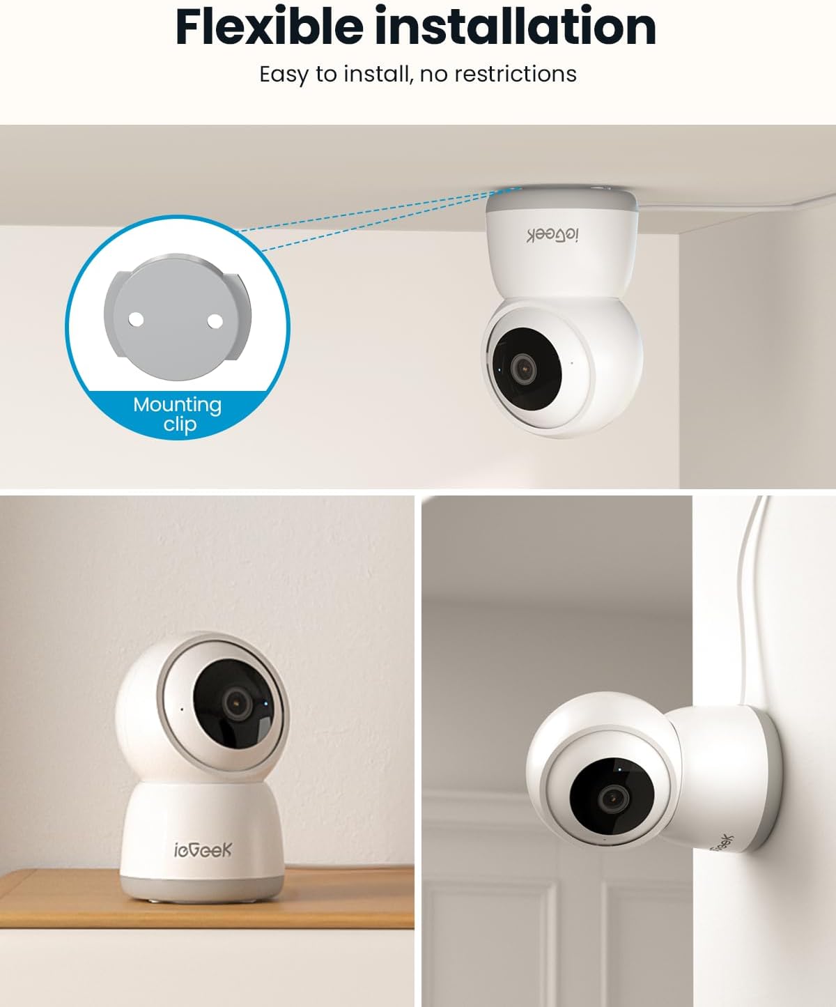 2K Überwachungskamera Innen WLAN 5GHz ieGeek SC1 PTZ 360° – Bild 3