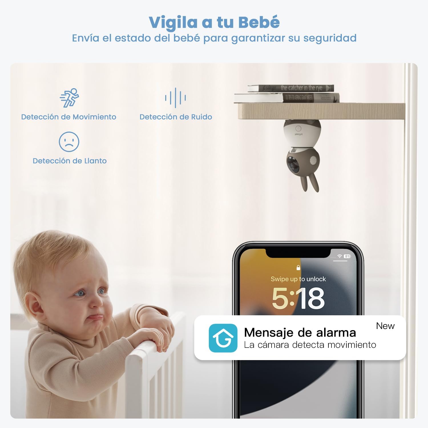 ieGeek Babyphone 2K mit 5" Monitor & 360° Verfolgung – Bild 5