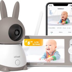 ieGeek Babyphone 2K mit 5″ Monitor & 360° Verfolgung